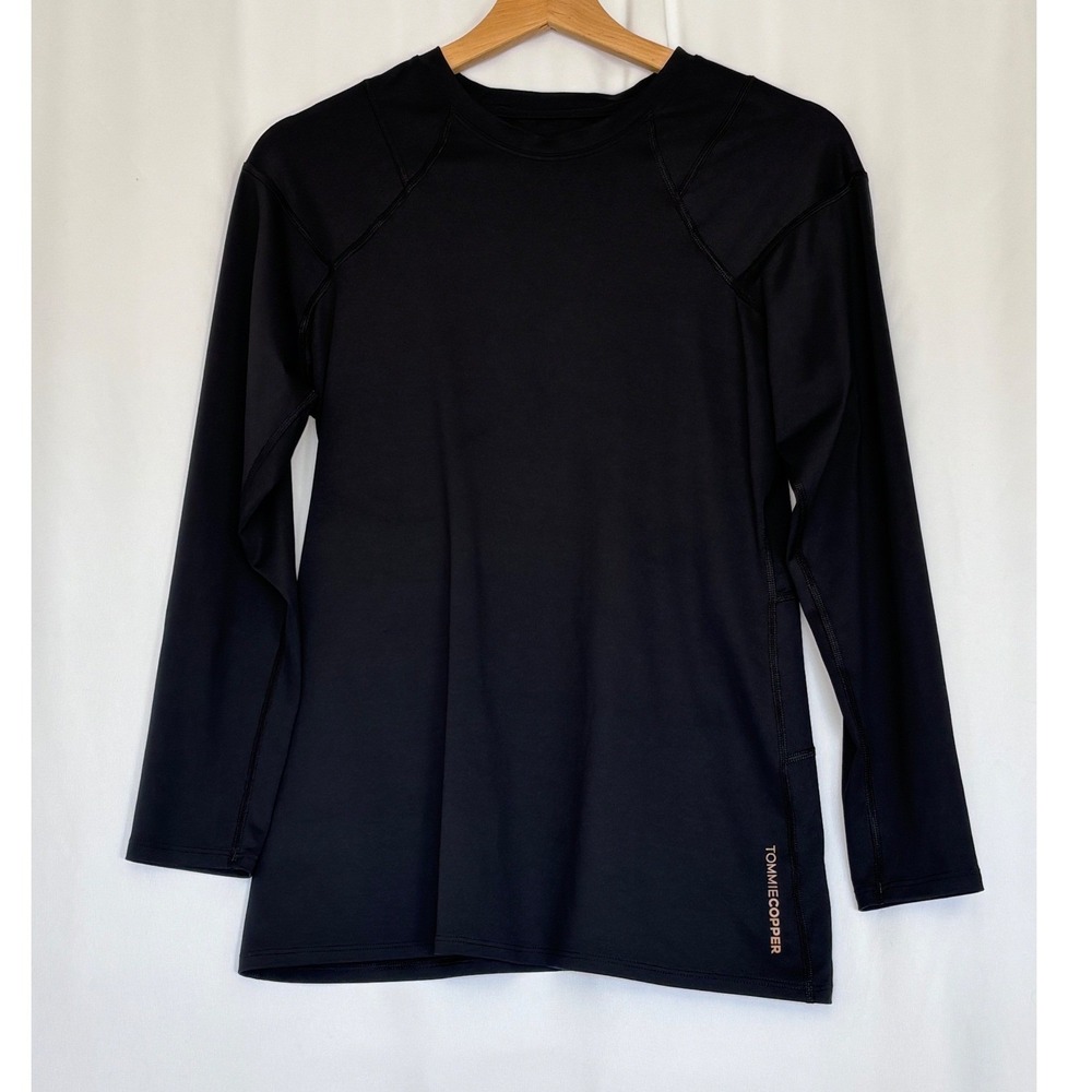 Tommie Copper Womens XL Black Compression Long Sleeve Shirt Copper Znergy Top